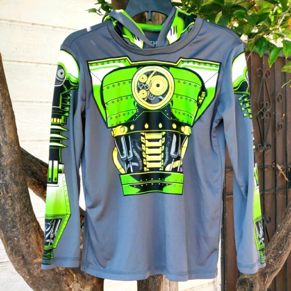 COPY - Brothers boy hoodie size 8 color grey and green